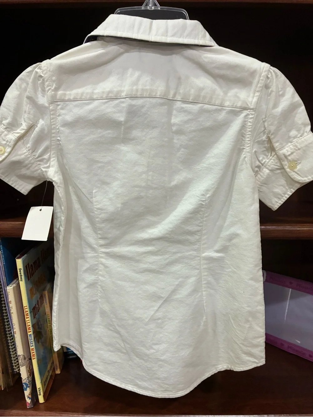Ralph Lauren Cream Short-Sleeve Button-Down Polo Shirt for Kids